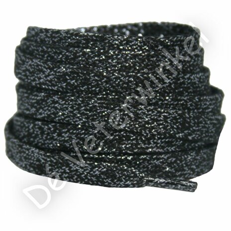 Glitterlaces 8mm Black/Silver-Thread (KL.1402)