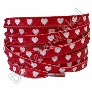 Print laces 8mm Red-/White hearts (KL.7892) Print laces 8mm Red-/White hearts (KL.7892)